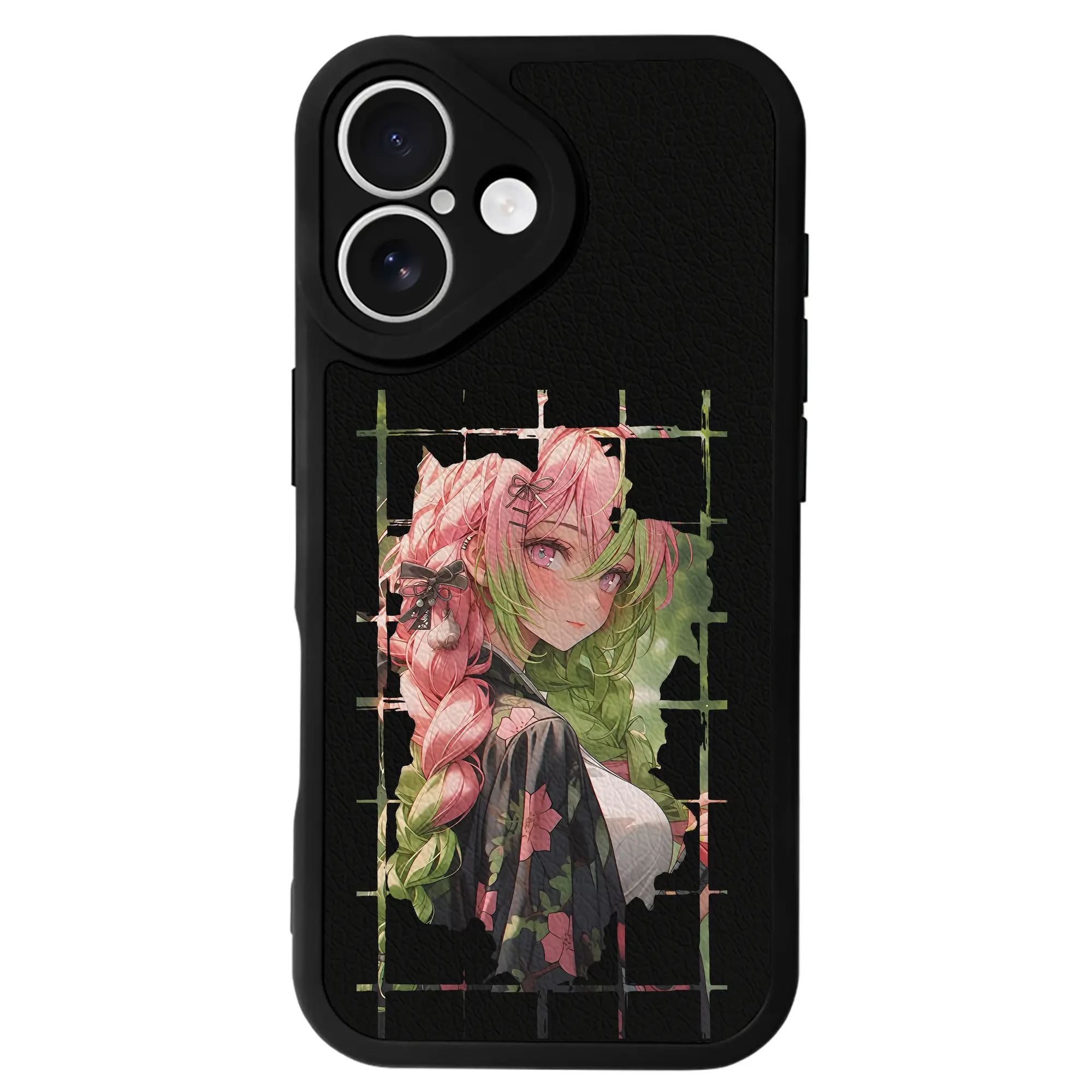 鬼滅の刃 グッズ,甘露寺 蜜璃 - IPhone 16シリーズ対応 ・ シリコンスマホケース ・ レザー調 ・ 高精度フィット ・ 耐衝撃 ・ ワイヤレス充電対応 ・ 精密カット